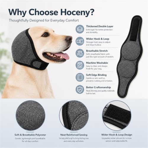 Dog Ear Muffs for Noise Protection, Grey, Small (10"-15")