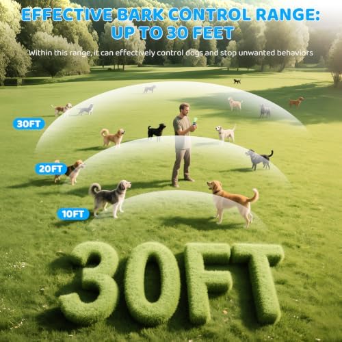 SAMULE Anti Barking Control Device, Ultrasonic Dog Bark Deterrent Device 30 FT Barkshield for Dogs Handheld LED Puppy Training Tools with 5 Modes & USB-C Rechargeable for Indoor & Outdoor Use