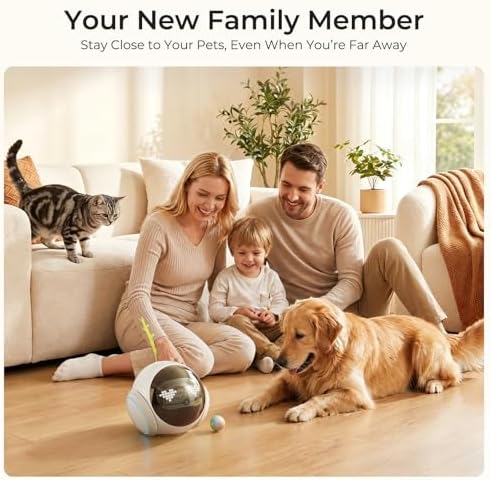 Vivideye Pet Camera 1080P, Movable Robot Security Camera for Dog Cat