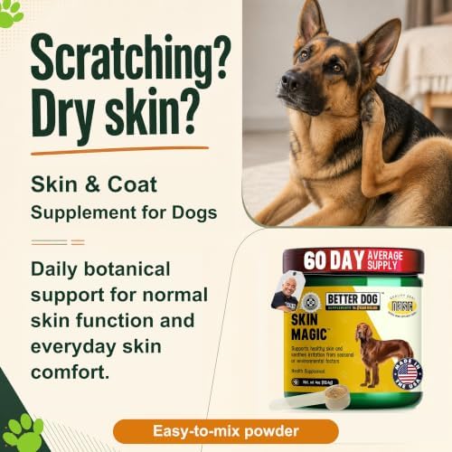 Better Dog Skin Magic Skin and Coat Supplement Powder for Dogs, 4 oz