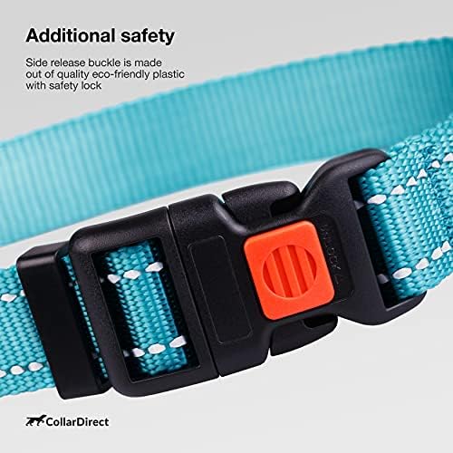 Reflective Dog Collar, Quick-Release Buckle (Mint Green, 7-11 Inch (New))