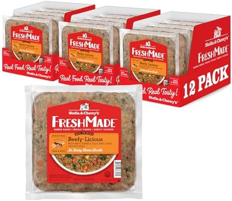 Stella & Chewy's FreshMade Frozen Fresh Grain-Free Beefy-Licious Dog Food, 16-oz Pouch (Pack of 12)