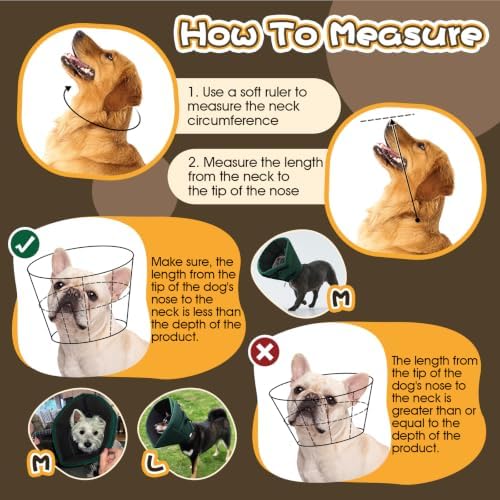 Allroaring Breathable Medium Dog Cone, Comfy Cone After Surgery Green M