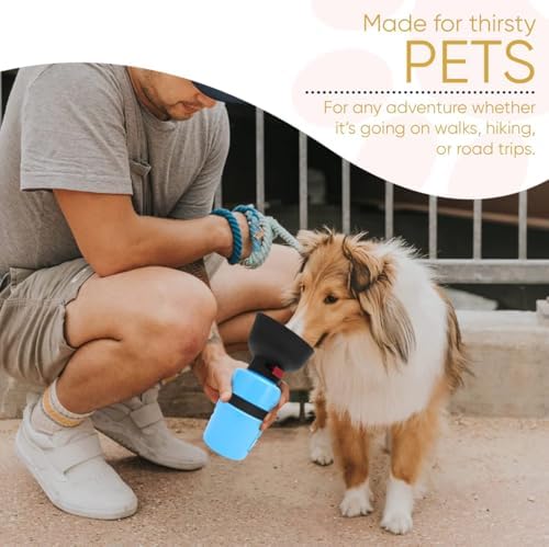 Portable Dog Water Bottle Dispenser, 21OZ / 600ML Large Dog Travel Water Bottle Squeeze Pet for Walking On The Go, Dog Hiking Accessories for Outdoor Walking, Hiking, Travel