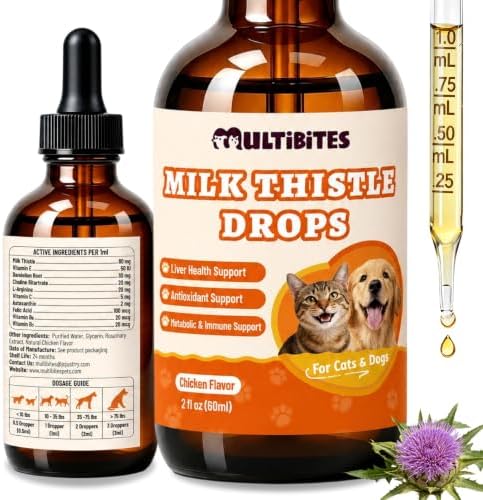Liquid Milk Thistle for Dogs & Cats, Liver Support for Pets 2 oz