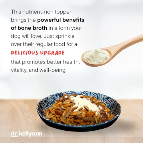 Dr. Kellyann Bone Broth Meal Topper for Dogs | Grass-Fed Beef Recipe | 3g Collagen | Supports Healthy Digestion & Joints | Shiny Coat | Grain Free | 6.60 oz