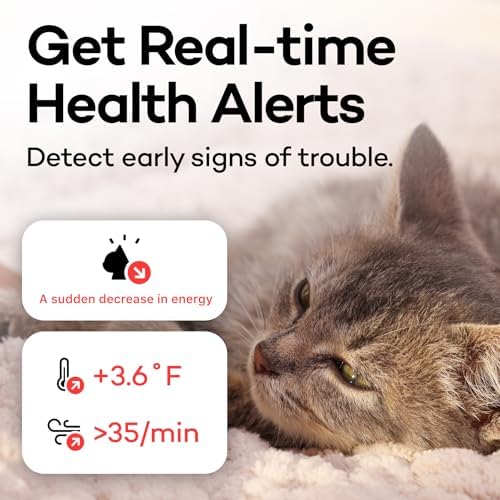 Health Tracker for Cats - Smart Cat Collar with Safety Breakaway Buckle for Indoor Cats, Wellness Alerts, Real-time Monitoring (Kimono (Sakura -Night-),L)