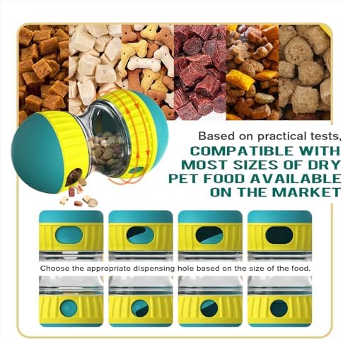 BSISUERM Dog Treat Dispensing Puzzle Toy Adjustable Food Dispenser Slow Feeder Pet Interactive Chase Toy Dog Enrichment Ball for Medium Large Dogs to Keep Them Busy, Extra Large