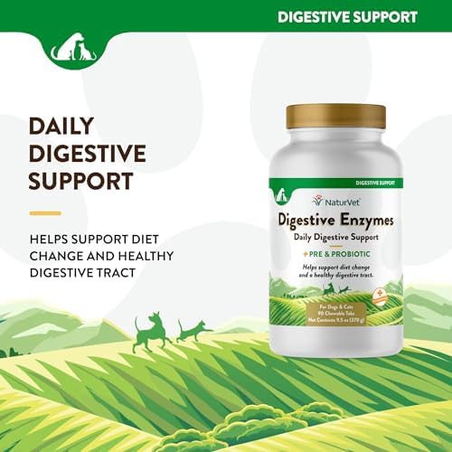 NaturVet Digestive Enzymes with Pre & Probiotic for Dogs & Cats - 90 Count