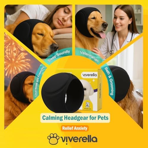 Dog Ear Wrap Hoodie, Large Head Circumference 18-24 in, Soft Cotton Dog Ear Cover for Grooming, Bathing, Wind and Everyday Wear, Dark Grey，