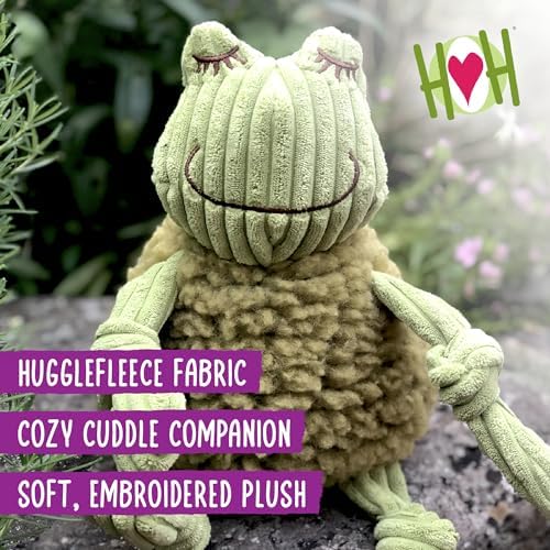 HuggleHounds Plush Dog Toy - Fuzzy Dog Toy, Soft Fleece, Interactive Durable Stuffed for Small and Large Breeds with Squeaker - Louise Lamb, Large