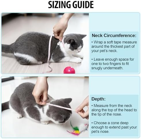 Depets Cat Cone Soft, Adjustable Recovery E-Collar for Pet, Neck Girth 7 in