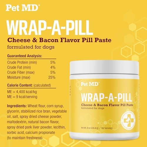 Pet MD Wrap A Pill Cheese & Bacon Flavor Pill Paste for Dogs - 8 oz