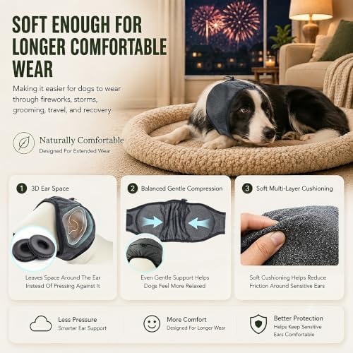 Noise Cancelling Ear Muffs for Dogs: Calms 99.5% of Dogs for Thunderstorms