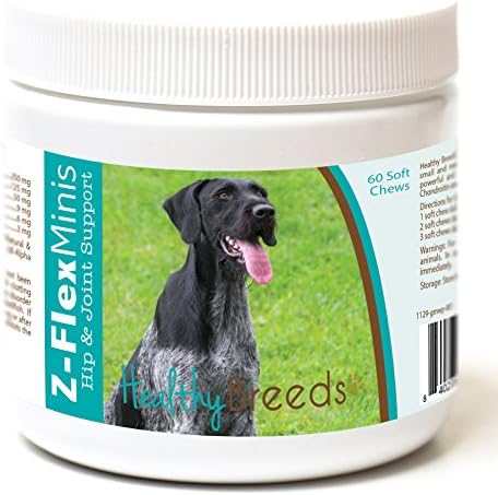 Healthy Breeds German Wirehaired Pointer Z-Flex Minis Hip and Joint Support Soft Chews 60 Count