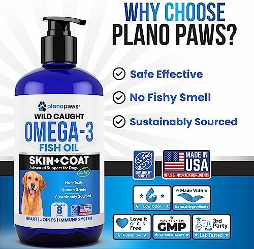 Omega 3 Fish Oil for Dogs - Supports Shedding and Itching, Skin and Coat