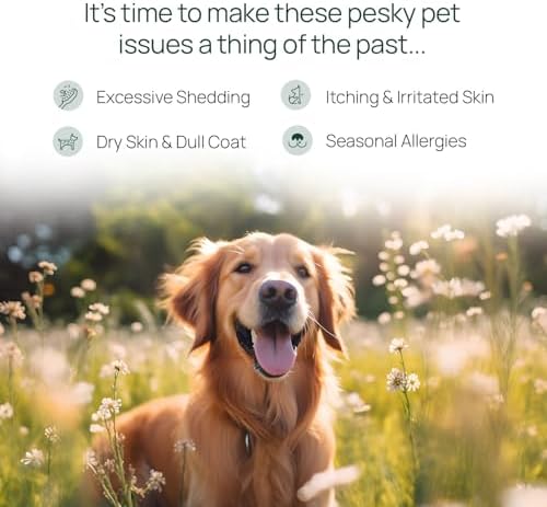 pawTree Salmon Oil-Dog and Cat Fish Oil Supplement-Ideal for Excessive Shedding Control, Seasonal Allergies, Itch Relief, Dry, Irritated Skin. with Heart-Healthy Omega-3 & Omega-6 Fatty Acids.