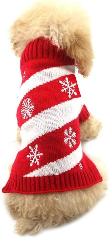 NACOCO Dog Snow Sweaters - Snowman, Xmas & New Year Sweaters for Small Dogs & Cats (Snow, S)