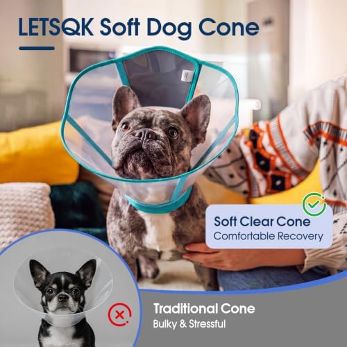 Dog Cone Collar After Surgery, Clear Recovery Collar to Stop Licking