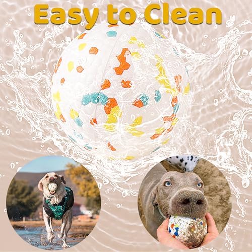 Dog Balls, Indestructible Dog Toy Ball for Aggressive Chewers, Durable High Elasticity Interactive Ball for Training Dog Catch and Fetch, Large Medium Small Dog and Puppies(3in, 2pcs)