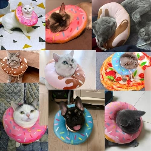 Pet Collars Pet Dog and cat Collar Adjustable e-Collar Wound Healing Soft Tube Smart Tube pet Protection(Pink,Small)