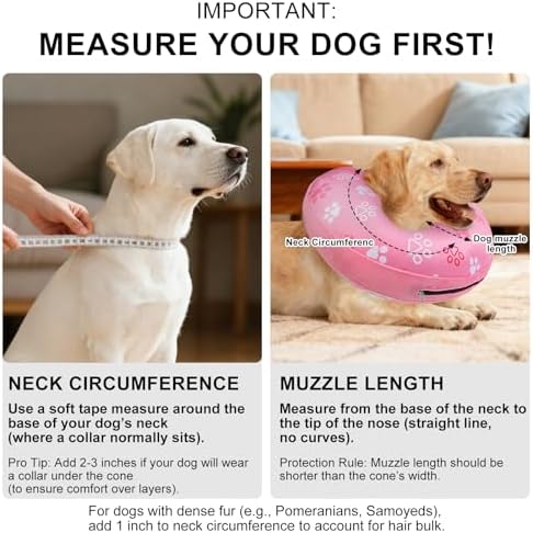 BEAUTYZOO Dog Cone Collar Alternative After Surgery,Pet Neck Donut E‑Collar