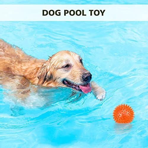 petizer Dog Toy Balls, 3-Pack Squeaky, Floating, Spiky, Interactive Fetch, Chew for Small Medium and Large Dogs, Waterproof, 2.5/3.5in