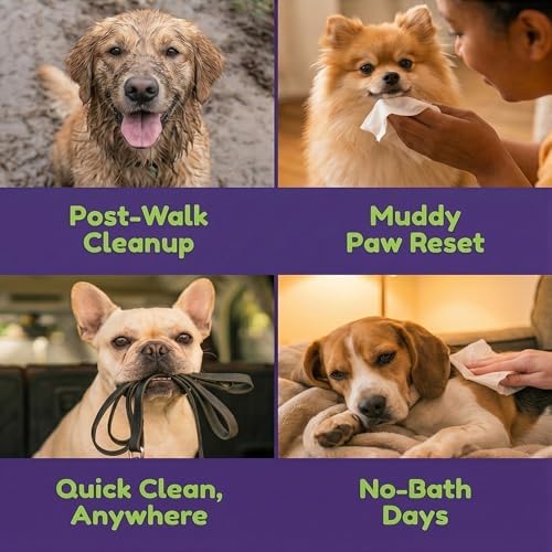 Dirty Dog Beauty Club - Jet Set Dog Wipes - Thick, Gentle, Biodegradable, Chemical Free, Alcohol Free, Soothing with Calendula and Aloe Vera - (30 Count), Unscented