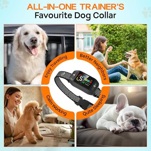 Bark Collar for Dogs with Clicker and Whistle – 300% Stronger Vibration, 5 Sensitivity Levels, 4 Training Modes, Fast Magnetic Charging | Waterproof, Adjustable – Train with Love, Not Pain