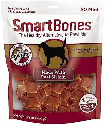 SmartBones Real Sirloin Mini Chews, 30 Count (Pack of 1)