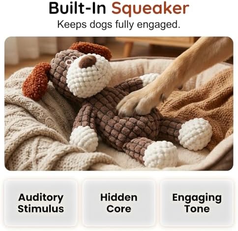 Indestructible Dog Toys for Aggressive Chewers, Squeaky Plush Chew Toy