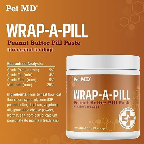 Pet MD Wrap A Pill Peanut Butter Flavor Pill Paste for Dogs - 8 oz