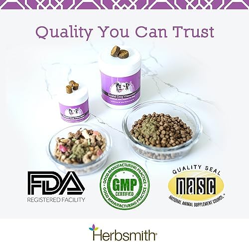 Herbsmith Sound Dog Viscosity – Advanced Joint Support for Dogs – Veterinarian Recommended Glucosamine for Dogs, Hyaluronic Acid, Chondroitin, MSM – Natural Arthritis Pain Relief – 120ct Large Chews