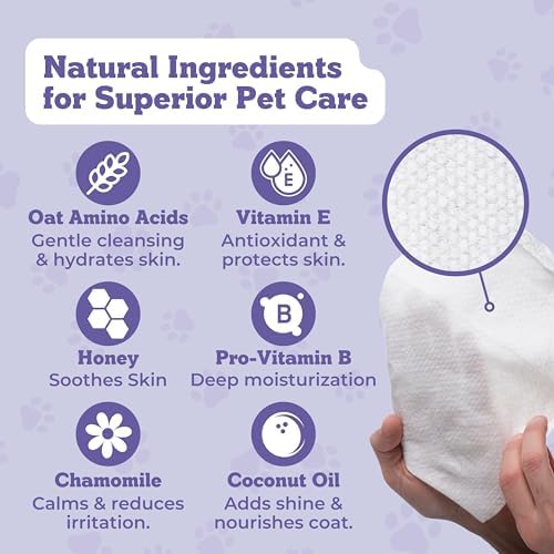 Pets XL Hypoallergenic Lavander Dog Grooming Cleaning Cloths 4 Pack