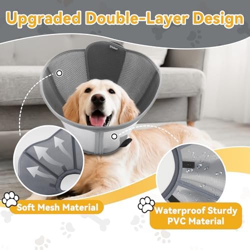 Dog Cone Collar for Large Medium Dogs, Soft Cone for dogs to Stop Licking