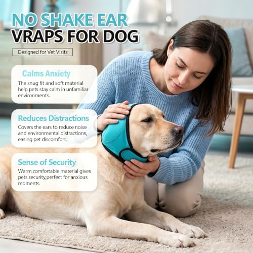Dog Ear Covers & No Shake Ear Wraps for Hematoma,Grooming,Drying