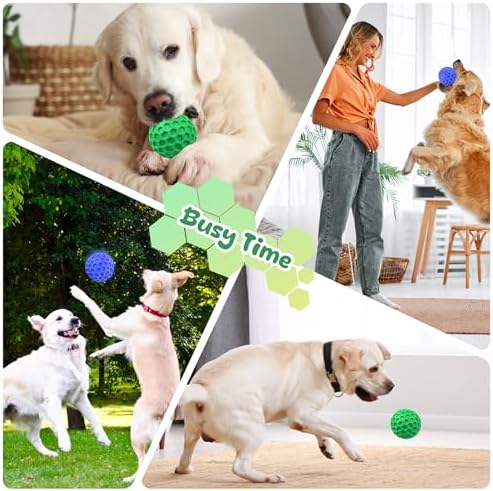 Tough Dog Chew Toys for Aggressive Chewers, Indestructible Dog Balls for Aggressive Chewers, Squeaky Toys for Large Dogs, Squeaky Balls for Dogs, Interactive Funny Heavy Duty Ball