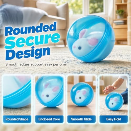 Interactive Cat Toy Ball, 2026 Rechargeable Self-Rolling Cat Toy Ball, Electric Hamster Running Rolling Ball with Auto Obstacle Avoidance, Automatic Moving Cat Toys for Indoor Cats & Dogs, Rabbit pink