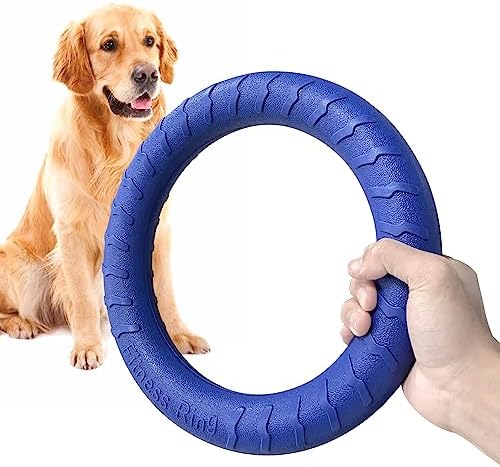 Blue Indestructible Dog Toys for Aggressive Chewers Flying Discs for Medium/Large Breeds Dog Training Ring,