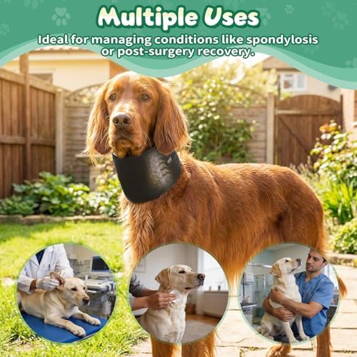 OHCOZZY Dog Neck Brace with Support Strips, Soft Breathable Cervical Collar for Neck Pain Relief & Vertebral Sprains, Adjustable Dog Neck Support for Dogs Pets(XL)