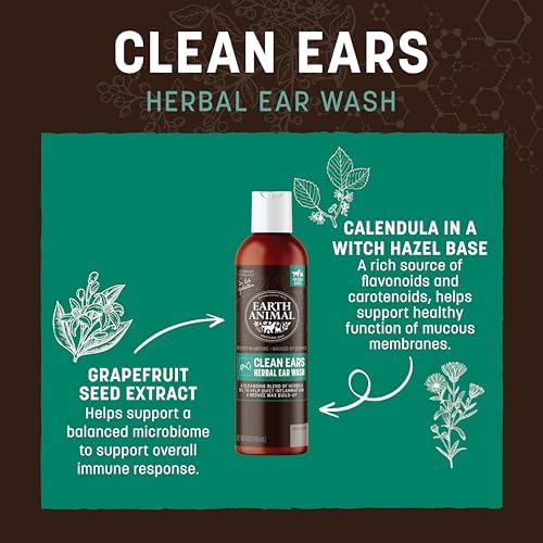 Earth Animal Apothecary - Herbal Ear Wash Cleanser for Pets - 4 fl oz