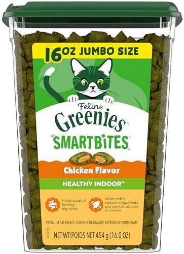 Greenies Feline Smartbites Healthy Indoor Cat Treats, Chicken, 16 oz