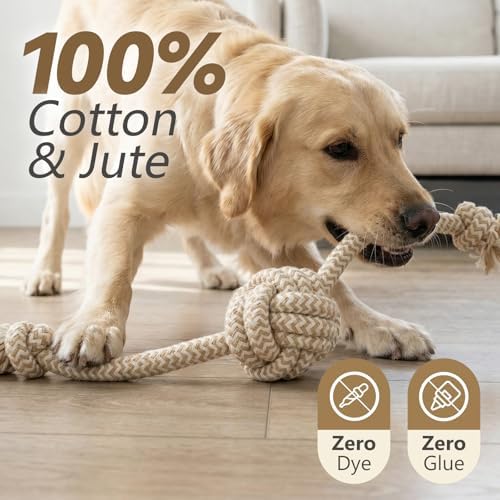 Puppy Chew Toys for Teething, Interactive Rope Toys for Small and Medium Dogs, Fun Chew Rope for Training, L Size