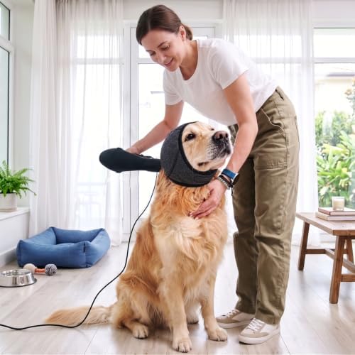 Allroaring Dog Calming Hoodie Noise Shield Anxiety Relief for Dogs,Grey S