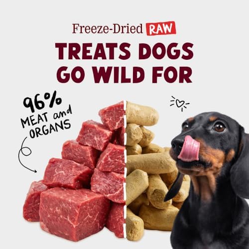 Stella & Chewy's Freeze-Dried Raw Wild Weenies Dog Treats - High-Protein Training Treats for Dogs & Puppies - All-Natural Grass-Fed Beef Recipe with 97% Meat & Organs - USA Made - 11.5 oz Bag