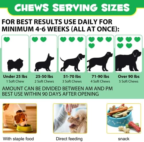 Probiotics for Dogs Digestive Health, Digestive Soft Chews for Dogs, Dog Probiotics and Digestive Enzymes, 120 Dog Chews Omega-3 & 6, Vitamin, Improve Digestion, Immunity