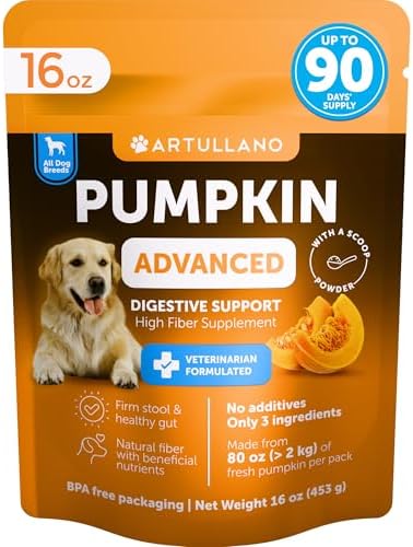 Pumpkin Powder for Dogs - 16 OZ - Fiber Supplement for Constipation, Gut