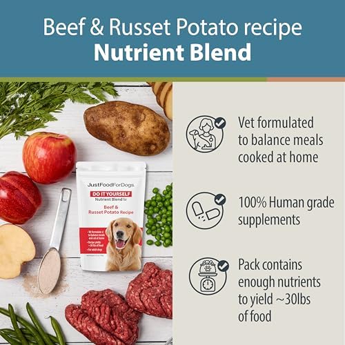 JustFoodForDogs Nutrient Blend, Dog Multivitamin Mix for Homemade Dog Food