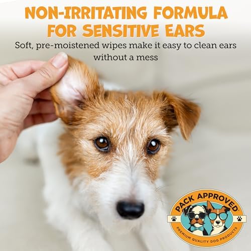 Pack Approved Ear Wipes for Dogs with Aloe Vera & Eucalyptus - 100 Wipes