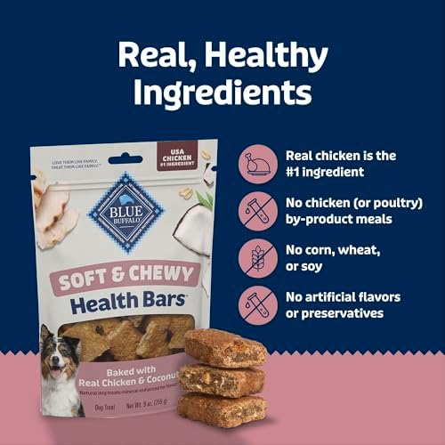 Blue Buffalo Health Bars Chicken & Coconut Soft & Chewy Treats, 9 oz